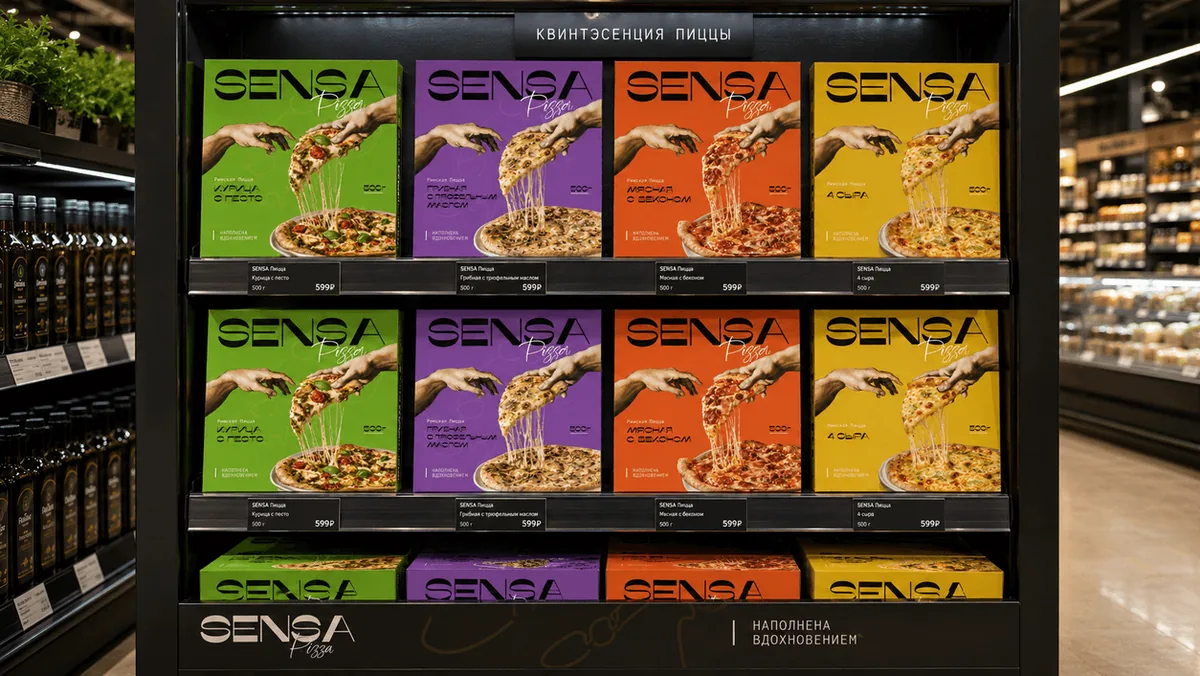 SENSA boxes in a supermarket freezer